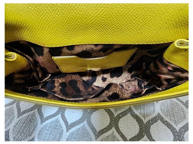 Dolce & Gabbana Small Miss Sicily Dauphine Borsa Gialla Giallo - vista 15