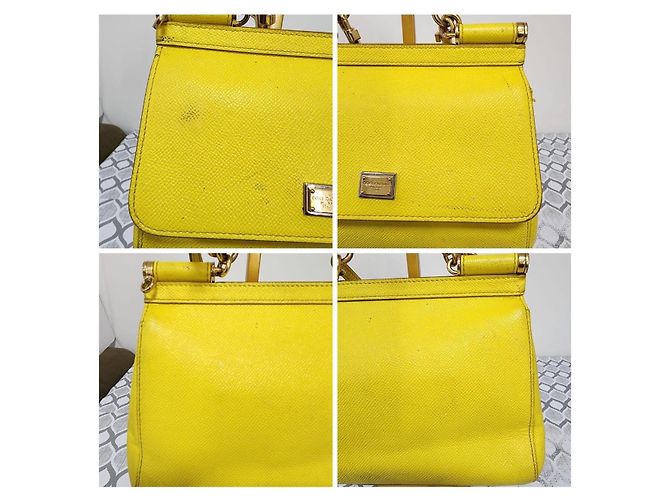 Dolce & Gabbana Small Miss Sicily Dauphine Borsa Gialla Giallo - vista 5