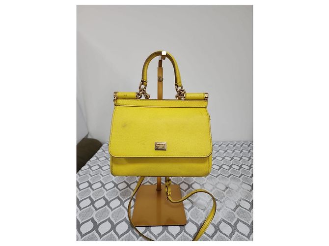 Dolce & Gabbana Small Miss Sicily Dauphine Borsa Gialla Giallo - vista 7