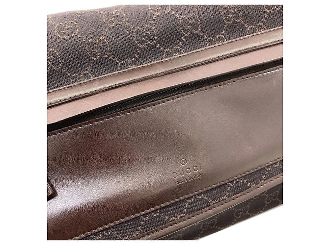 Borsa a tracolla Gucci 28562 GG Marrone scuro - vista 9