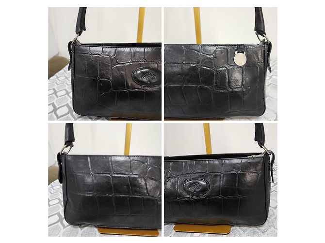 Mulberry Borsa a tracolla in pelle stampa coccodrillo - Nero - vista 6