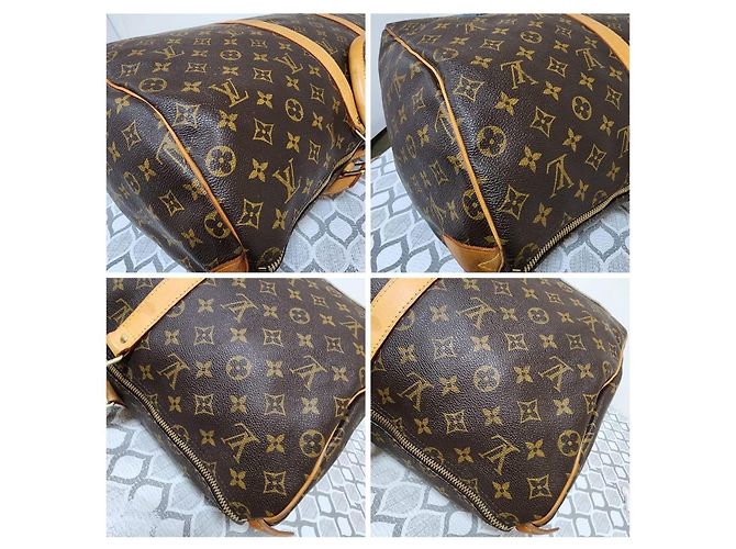Louis Vuitton Keepall Bandoulière 50 Monogram Patches Marrone Beige - vista 14