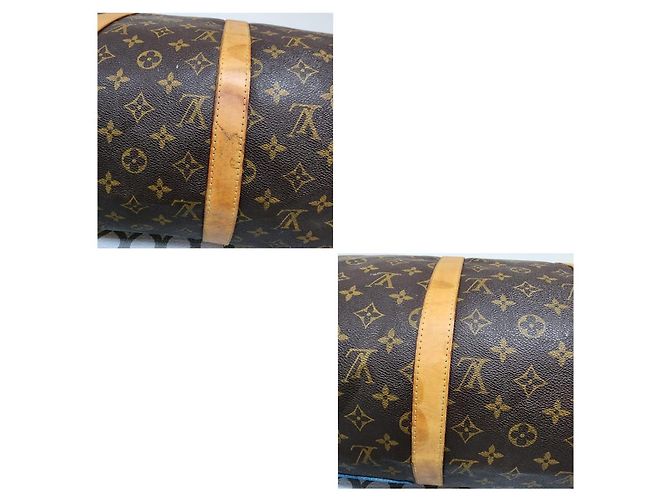 Louis Vuitton Keepall Bandoulière 50 Monogram Patches Marrone Beige - vista 8