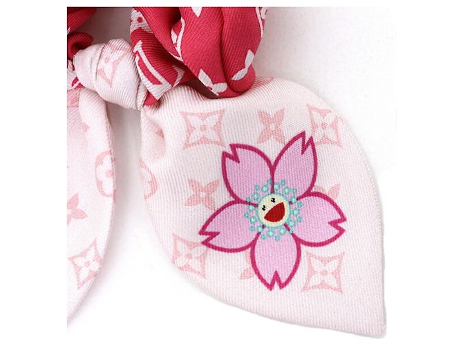 Scrunchie in seta rosa Louis Vuitton - vista 3