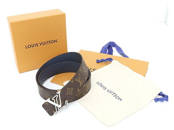 Louis Vuitton Reversible Monogram Belt Brown Blue - view 6
