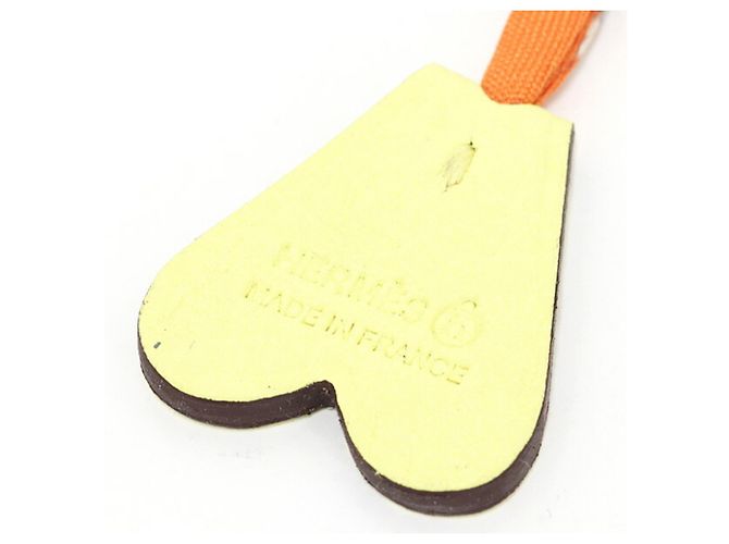 Hermès Portachiavi Petit h Small Heart Giallo/Arancione - vista 3