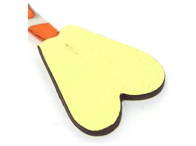Hermès Portachiavi Petit h Small Heart Giallo/Arancione - vista 4