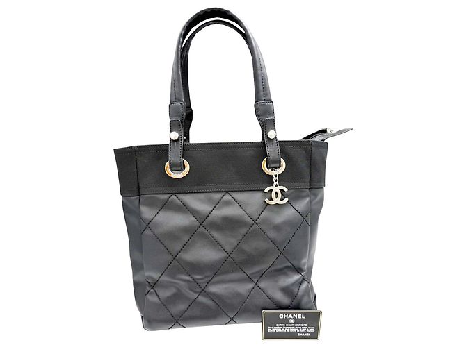 Borsa Tote Chanel Paris Biarritz PM Small Nero - vista 19