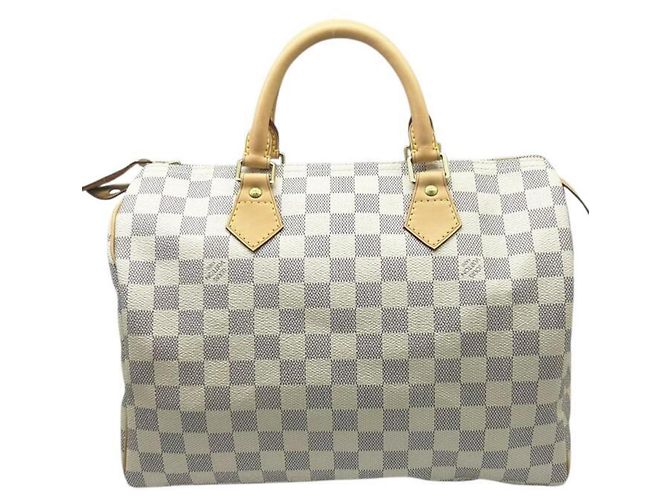 Borsa Louis Vuitton Damier Azur Speedy 30 Bianco - vista 2