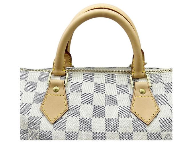 Borsa Louis Vuitton Damier Azur Speedy 30 Bianco - vista 5