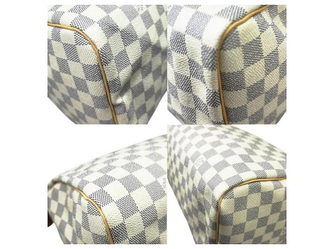 Borsa Louis Vuitton Damier Azur Speedy 30 Bianco - vista 7