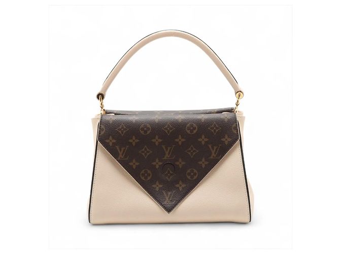 Louis Vuitton Double V Handtasche aus Kalbsleder mit Monogram Canvas Beige - Ansicht 2