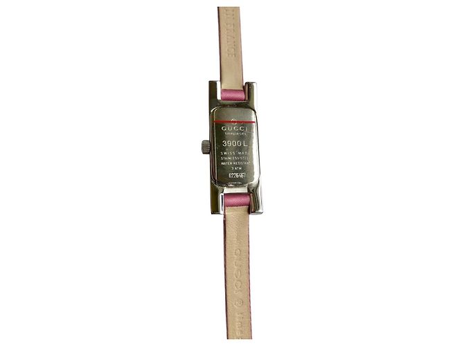 Gucci 3900 L Armbanduhr Rosa Leder Pink Beige - Ansicht 2
