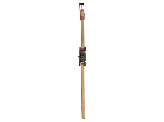 Gucci 3900 L Armbanduhr Rosa Leder Pink Beige - Ansicht 3