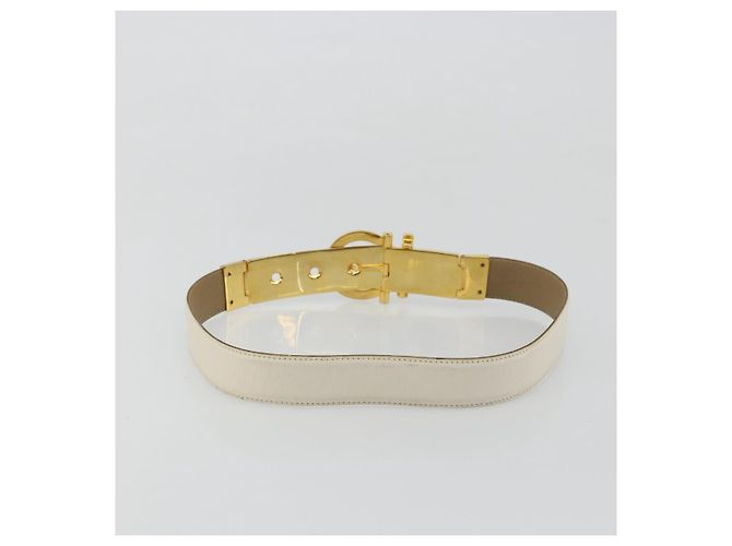 Salvatore Ferragamo Gancini Buckle Reversible Belt Leather Medium White - view 2