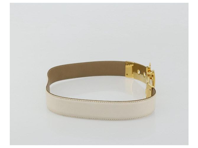 Salvatore Ferragamo Gancini Buckle Reversible Belt Leather Medium White - view 4