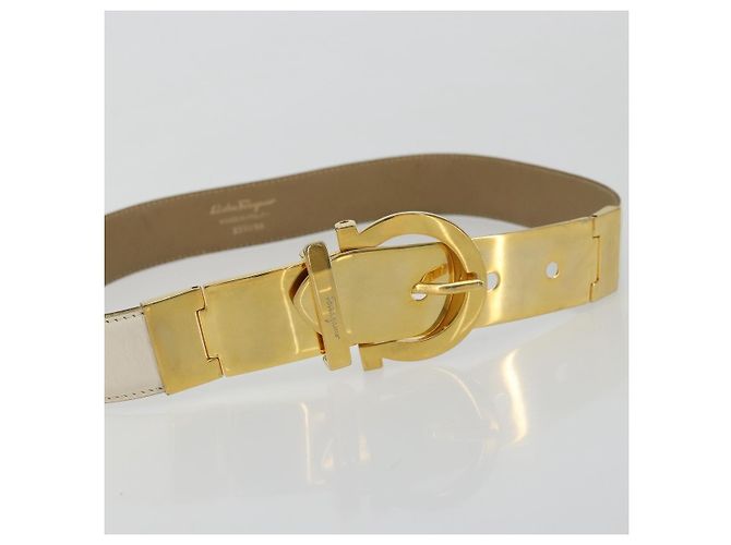 Salvatore Ferragamo Gancini Buckle Reversible Belt Leather Medium White - view 5