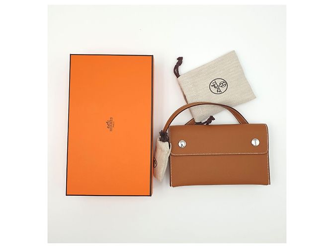 Hermès Hermesnap Portafoglio Gold Epsom D'oro Cammello - vista 10