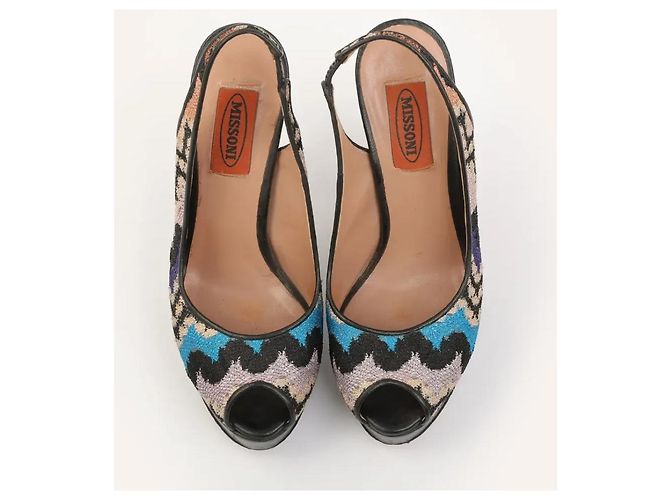 Missoni Multicolour Strick Slingback Plateauschuhe Mehrfarben - Ansicht 3
