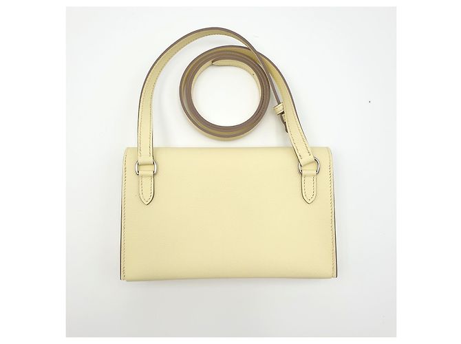 Hermès Portafoglio Walletbag Hermesnap in pelle Epsom Giallo Milton Crema - vista 2
