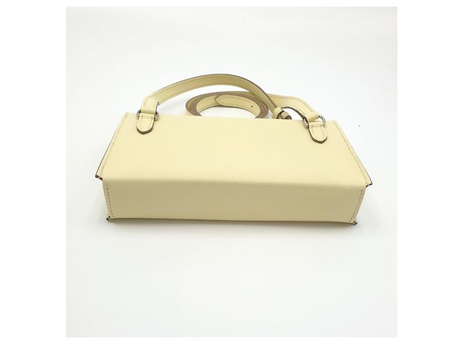 Hermès Portafoglio Walletbag Hermesnap in pelle Epsom Giallo Milton Crema - vista 4