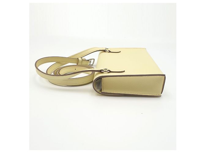 Hermès Portafoglio Walletbag Hermesnap in pelle Epsom Giallo Milton Crema - vista 5