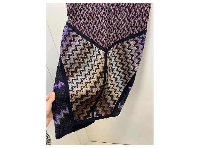 Missoni Strick-Minikleid in Schwarz-Violett Lila - Ansicht 2