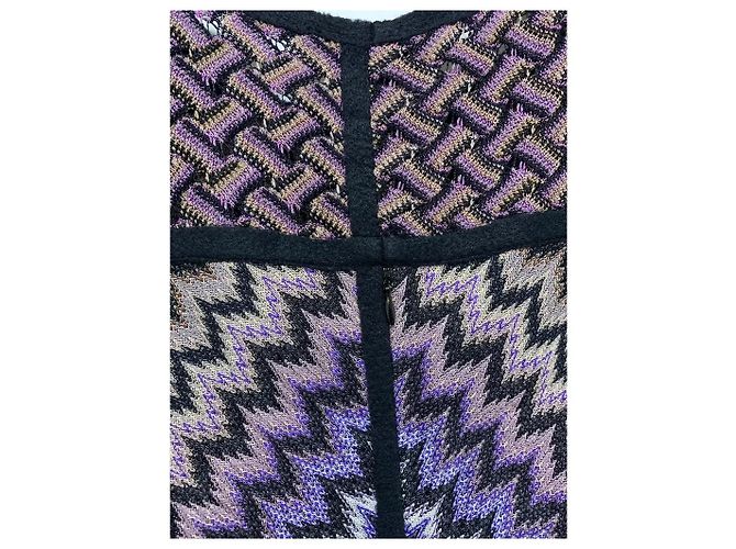 Missoni Strick-Minikleid in Schwarz-Violett Lila - Ansicht 3