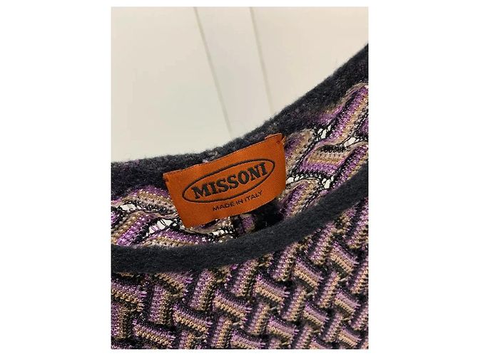 Missoni Strick-Minikleid in Schwarz-Violett Lila - Ansicht 4