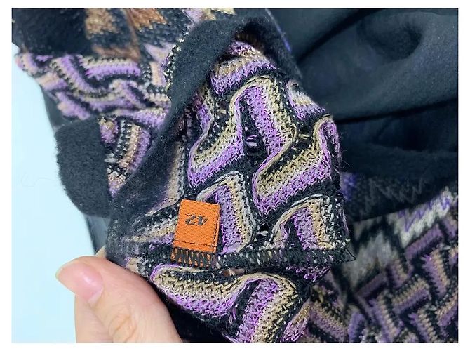 Missoni Strick-Minikleid in Schwarz-Violett Lila - Ansicht 5