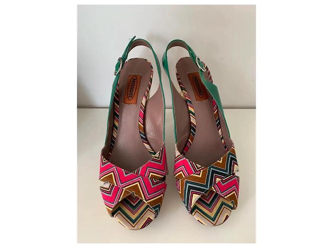 Sandali con zeppa Missoni multicolore Verde - vista 2