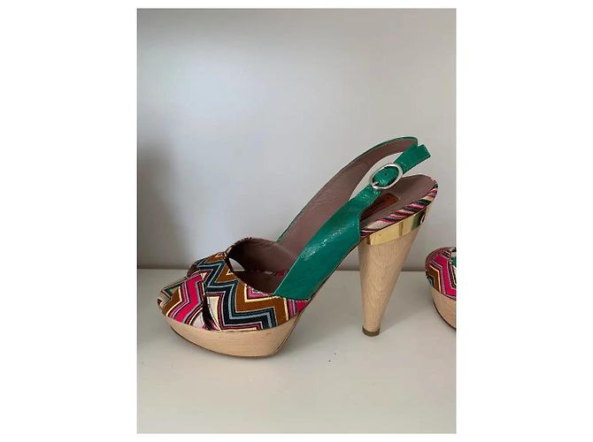 Sandali con zeppa Missoni multicolore Verde - vista 3
