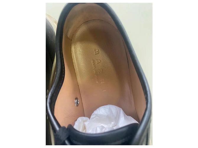 Marni Sneakers Platform in Pelle Nero Bianco - vista 4