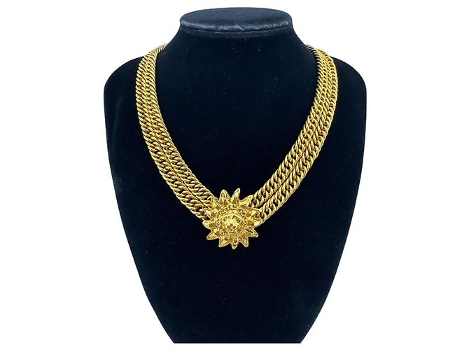 Collana Choker Chanel Vintage Gold D'oro - vista 10