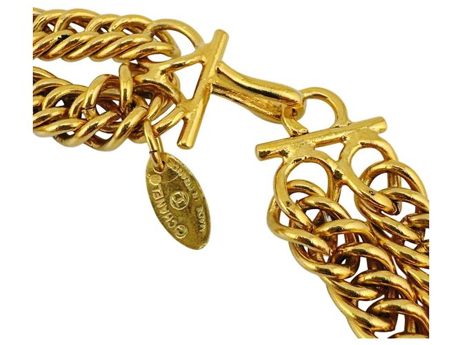 Collana Choker Chanel Vintage Gold D'oro - vista 4