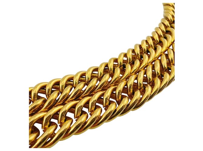 Collana Choker Chanel Vintage Gold D'oro - vista 5