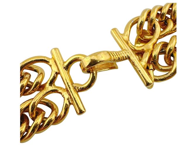 Collana Choker Chanel Vintage Gold D'oro - vista 8