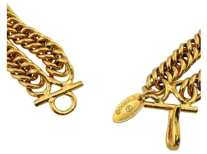 Collana Choker Chanel Vintage Gold D'oro - vista 9