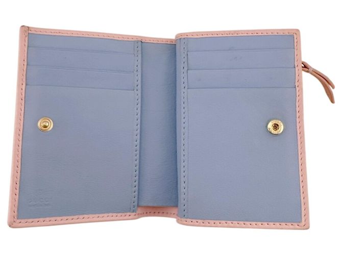 Marmont Gucci Double G Kleiner Zweifarbiger Geldbeutel Pink Blau - Ansicht 9