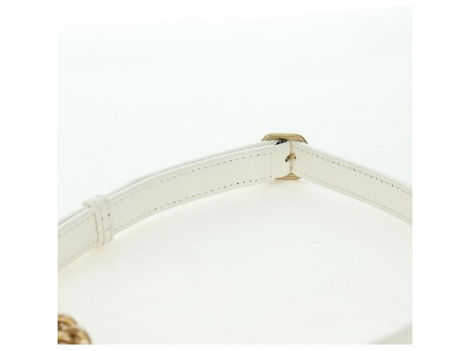 CHANEL Matelasse Chain Shoulder Bag Leather 2way White Gold CC Auth 179581SAM Bianco D'oro - Ansicht 15