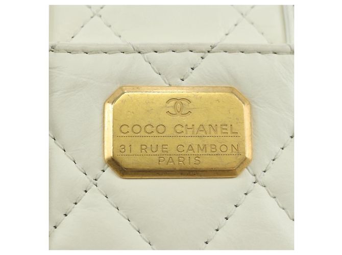 CHANEL Matelasse Chain Shoulder Bag Leather 2way White Gold CC Auth 179581SAM Bianco D'oro - Ansicht 20