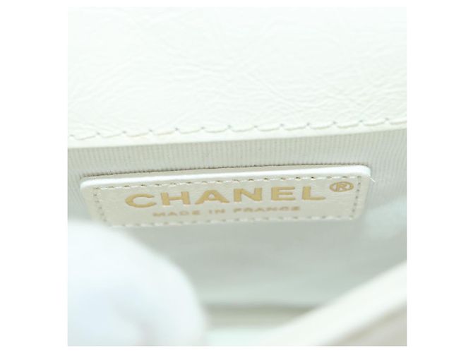 CHANEL Matelasse Chain Shoulder Bag Leather 2way White Gold CC Auth 179581SAM Bianco D'oro - Ansicht 24