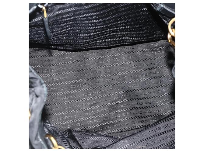 Borsa PRADA Nylon 2way Nera Oro Auth ka4261 Nero D'oro - vista 11