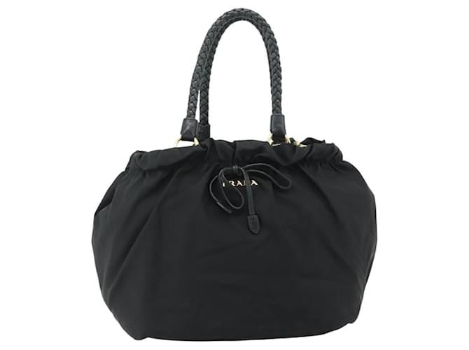 Borsa PRADA Nylon 2way Nera Oro Auth ka4261 Nero D'oro - vista 13