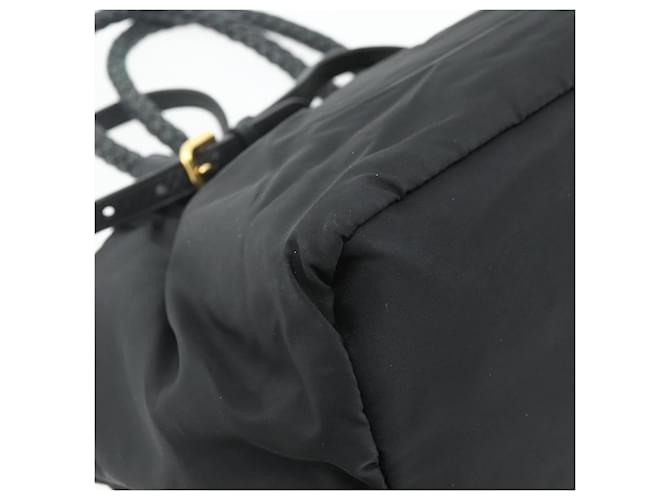 Borsa PRADA Nylon 2way Nera Oro Auth ka4261 Nero D'oro - vista 17