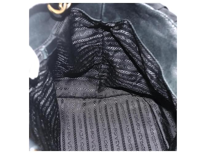 Borsa PRADA Nylon 2way Nera Oro Auth ka4261 Nero D'oro - vista 19