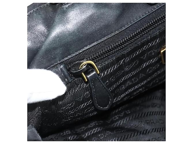 Borsa PRADA Nylon 2way Nera Oro Auth ka4261 Nero D'oro - vista 21