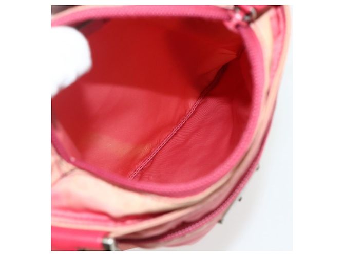Bolsa de Ombro PRADA Nylon Rosa Prata Auth 179353 - vista 11