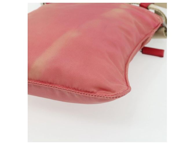 Bolsa de Ombro PRADA Nylon Rosa Prata Auth 179353 - vista 15