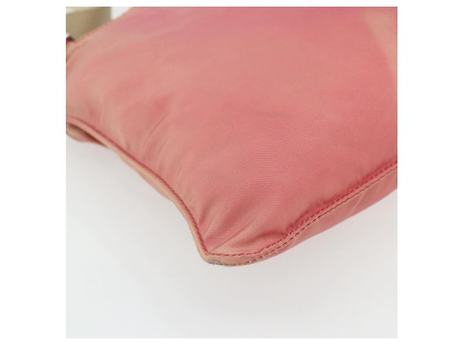 Bolsa de Ombro PRADA Nylon Rosa Prata Auth 179353 - vista 16